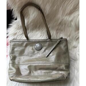 Coach Signature Stitched  Leather C  Shoulder Bag